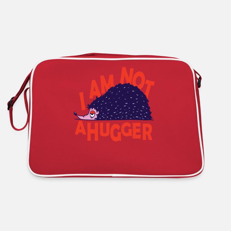 I Am Not Ahugger Hedgehog Prickle Hug - Retro Bag - red/white