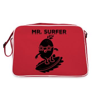 Surfboard Surfer Water Sports Surf Funny Surfing - Retro Bag - red/white - Back