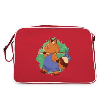 Douce randonnée de renard avec bâton de marche et sac - Sac Retro - rouge/blanc - Dos