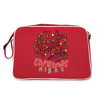 Weihnachtsnacht Winter Girlande Fest Party - Retro Tasche - Rot/Weiß - Hinten