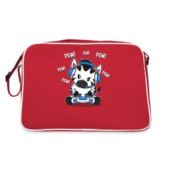 Zebra - Retro Tasche - Rot/Weiß - Hinten