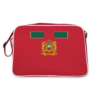 Emblème Doré Du Royaume Du Maroc Football Equipe - Sac Retro - rouge/blanc - Dos