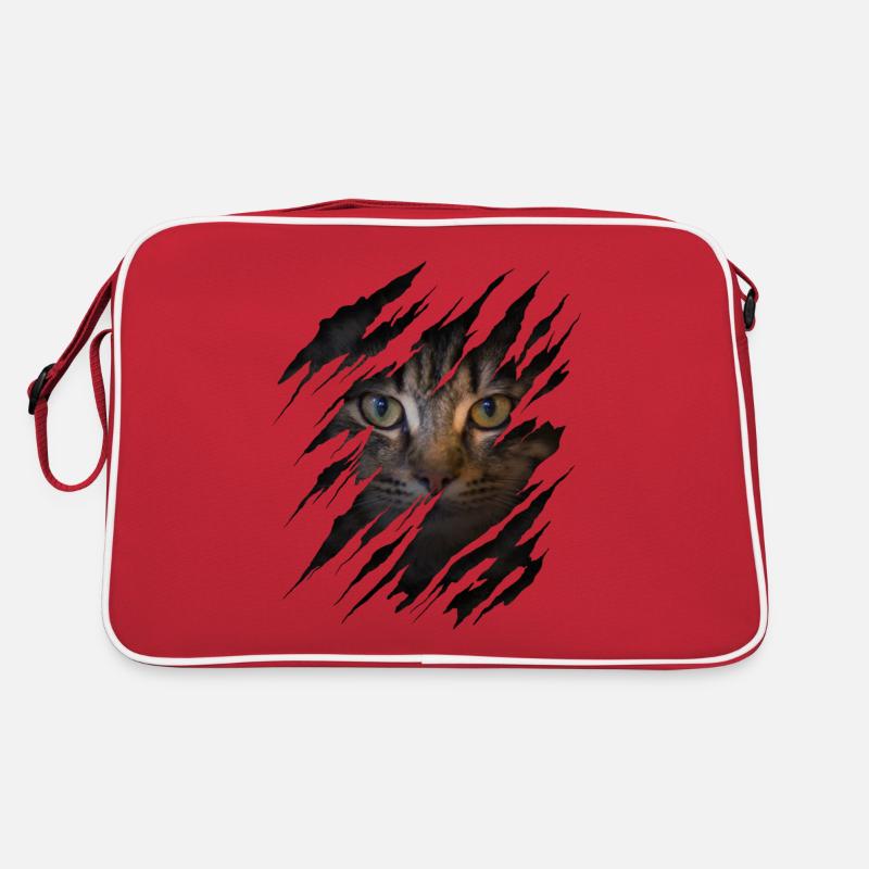Chat avec égratignure - Visage de chat Chat à gratter Chat Sac Retro