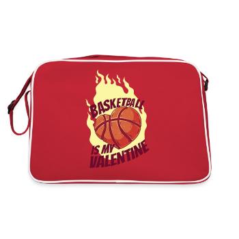 Le basketball est mon boule de cœur de la Saint-Valentin - Sac Retro - rouge/blanc - Dos