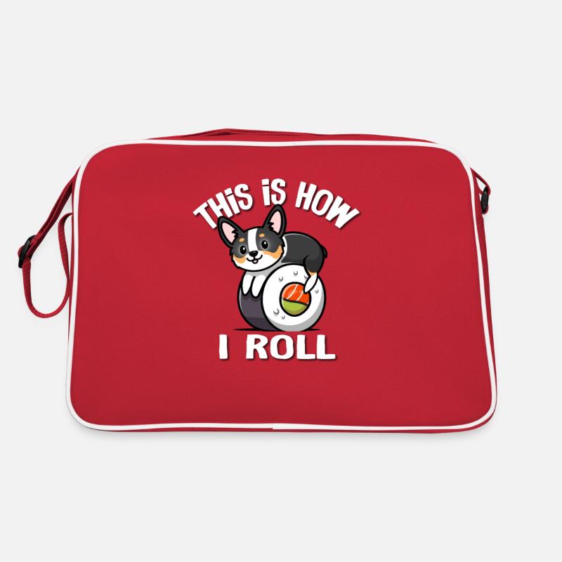 Schwarzer Tricolor Corgi Retro Tasche