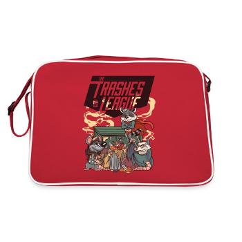 The Trashes League - Film Parodie mit Superhelden - Retro Tasche - Rot/Weiß - Hinten