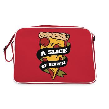 Une tranche de Heaven Pizza Nourriture grasse préférée - Sac Retro - rouge/blanc - Dos