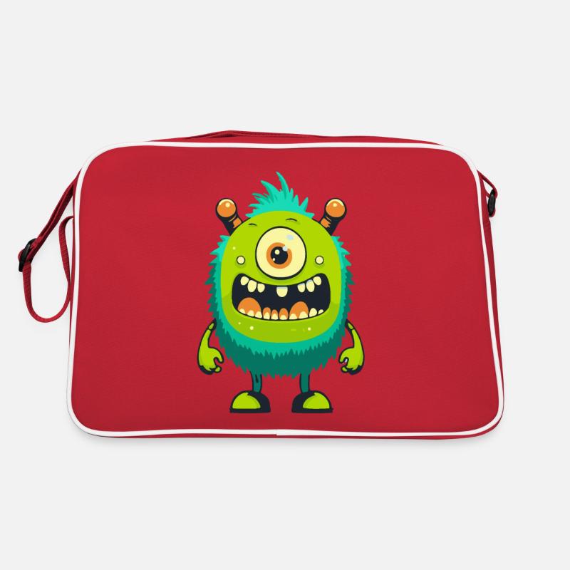 Monster Crash - Monstre cyclope vert effronté Sac Retro