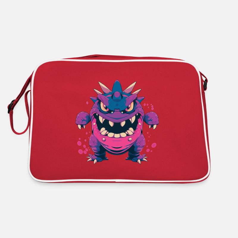 Monster Crash - Monstre violet cool - Sac Retro - rouge/blanc