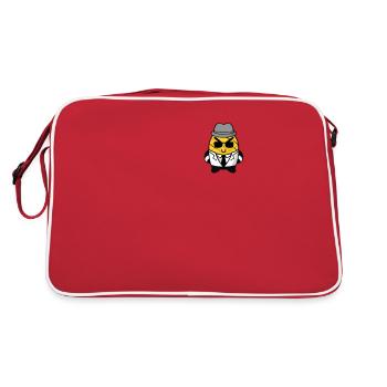 Ananas Kawaii mignon dans la poche de style Gangster Mafia - Sac Retro - rouge/blanc - Dos