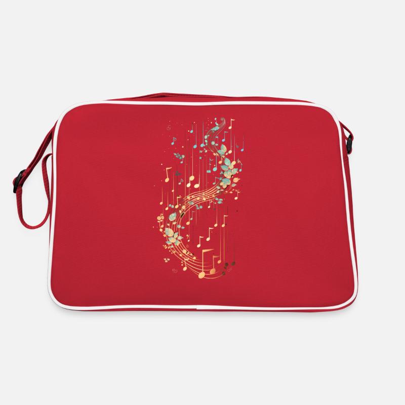 Musikträume Notizen - Retro Tasche - Rot/Weiß