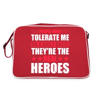 People who tolerate me on a daily basis - Retro Tasche - Rot/Weiß - Hinten
