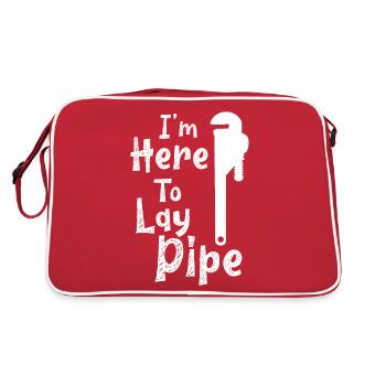 Je suis ici pour poser Pipe Plumber - Sac Retro - rouge/blanc - Dos
