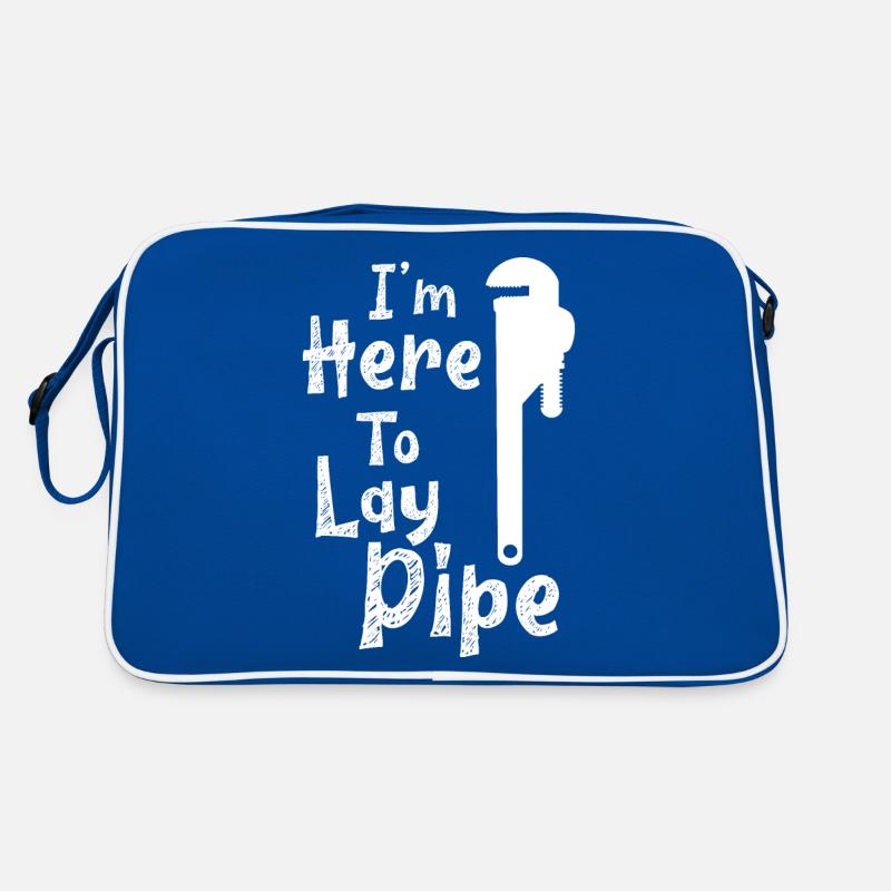 I'm here to lay Pipe Klempner Retro Tasche