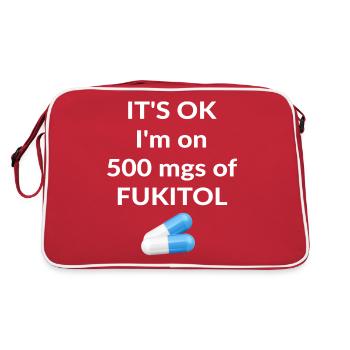 Ce n’est pas grave, je prends 500 mg de FUKITOL - Sac Retro - rouge/blanc - Dos