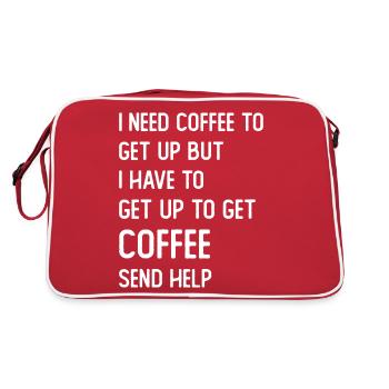 I need Coffee to get up but I need to get up for - Retro Bag - red/white - Back