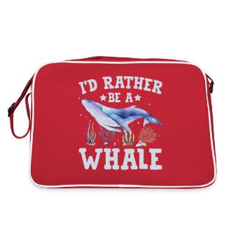 Ich wäre lieber ein Wal - Retro Tasche - Rot/Weiß - Hinten