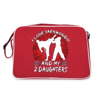 J’adore le taekwondo et mes 2 filles - Sac Retro - rouge/blanc - Dos