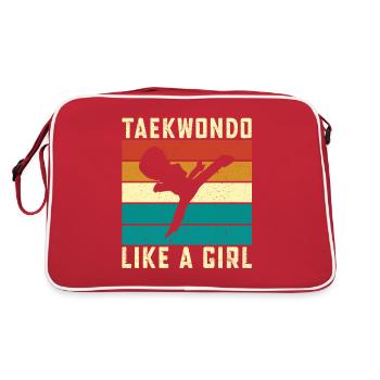Taekwondo comme une fille - Sac Retro - rouge/blanc - Dos