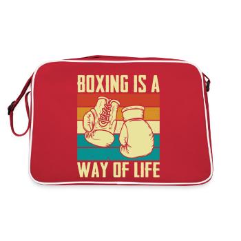 La boxe est un mode de vie - Sac Retro - rouge/blanc - Dos
