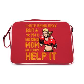 Citation amusante de maman boxe - Sac Retro - rouge/blanc - Dos