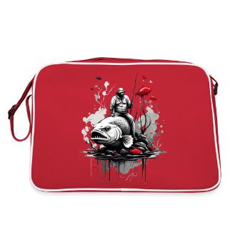 SURREAL ANGELN ANGLER - Retro Tasche - Rot/Weiß - Hinten