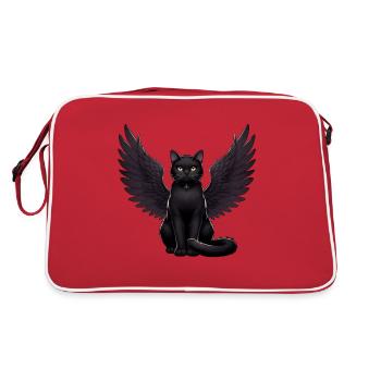 Black Cat Gothic Angel Dark Angel - Retro Bag - red/white - Back