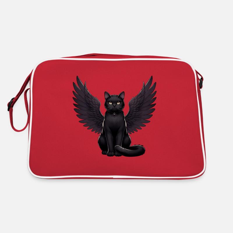 Schwarze Katze Gothic Engel Dark Angel Retro Tasche
