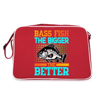 Barschfische je größer desto besser - Retro Tasche - Rot/Weiß - Hinten