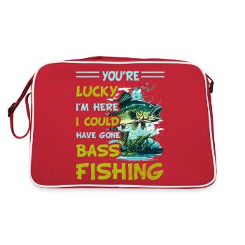 Tu as de la chance que je sois là, j’aurais pu aller à l’achigan - Sac Retro - rouge/blanc - Dos
