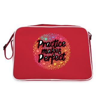 Practice Makes Perfect Wachstum Erfolg - Retro Tasche - Rot/Weiß - Hinten