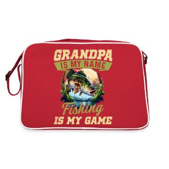 Grand-père est mon nom, la pêche est mon jeu - Sac Retro - rouge/blanc - Dos