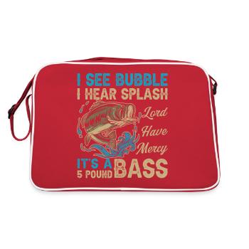 Ich sehe Blase, ich höre Platsch, Herr, erbarme dich, - Retro Tasche - Rot/Weiß - Hinten