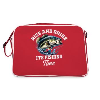 Levez-vous et brillez, c’est l’heure de la pêche - Sac Retro - rouge/blanc - Dos