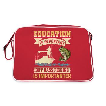L’éducation est importante, mais la pêche à l’achigan l’est - Sac Retro - rouge/blanc - Dos