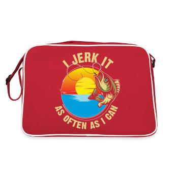 Ich es so oft ich kann - Retro Tasche - Rot/Weiß - Hinten