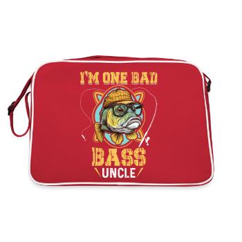 Ich bin ein schlechter Bass-Onkel - Retro Tasche - Rot/Weiß - Hinten