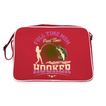 Full Time Mom Part Time Hook - Retro Bag - red/white - Back