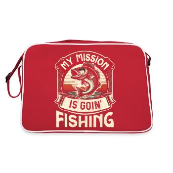 Ma mission est d'aller à la pêche - Sac Retro - rouge/blanc - Dos