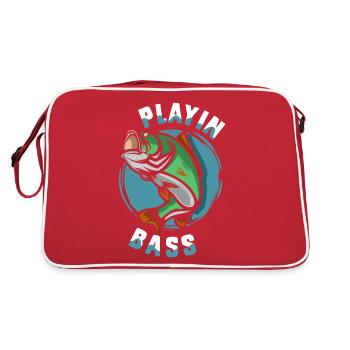 Bass spielen - Retro Tasche - Rot/Weiß - Hinten