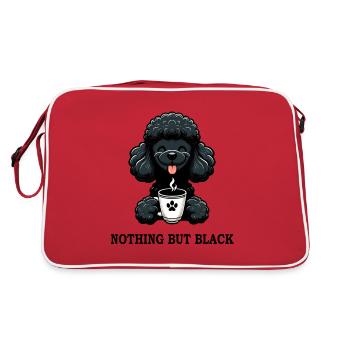 Schwarzer Pudel Kaffee Nothing But Black - Retro Tasche - Rot/Weiß - Hinten