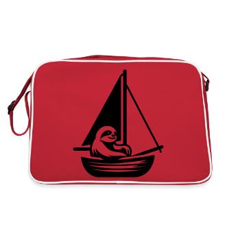 Minimalist Sailing Dinghy Sloth Summer - Retro Bag - red/white - Back