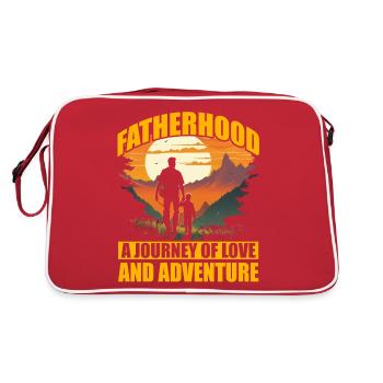 Vaterschaft: eine Reise der Liebe und des Abenteuers - Retro Tasche - Rot/Weiß - Hinten