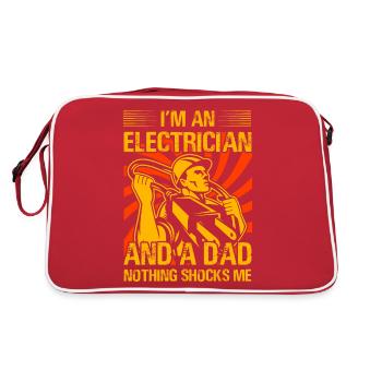 Je suis électricien et papa, rien ne me choque - Sac Retro - rouge/blanc - Dos