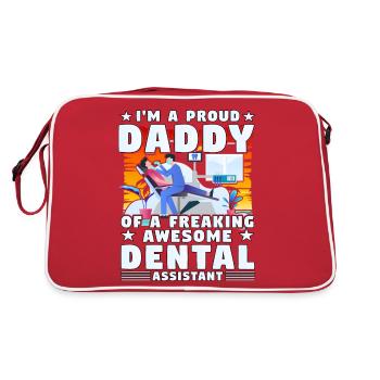 I'm a proud Daddy of a freaking awesome dental - Retro Bag - red/white - Back