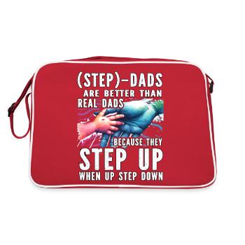 Step Dads are better than real Dads because - Retro Bag - red/white - Back