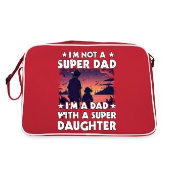 Je ne suis pas un super papa, je suis un père avec une super fille - Sac Retro - rouge/blanc - Dos