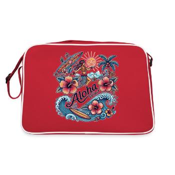 Aloha Spirit - Tropical Hula & Surf Design - Sac Retro - rouge/blanc - Dos
