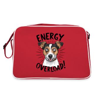 Foxterrier Hund High Energy - Retro Tasche - Rot/Weiß - Hinten
