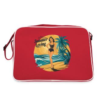 Retro Summer Loving Beach Vibes für einen - Retro Tasche - Rot/Weiß - Hinten